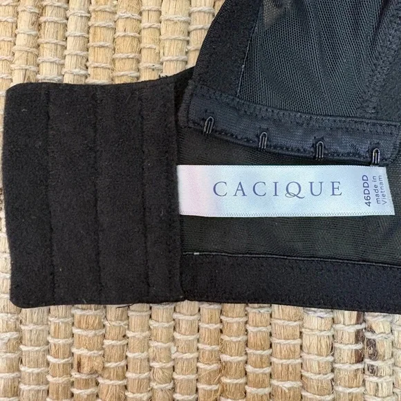 Cacique Black Pink Lightly Lined French Balconette Lace Padded underwire Bra - Picture 7 of 8